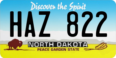 ND license plate HAZ822