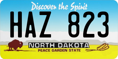 ND license plate HAZ823