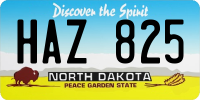 ND license plate HAZ825