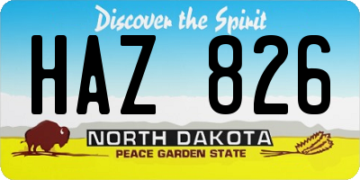 ND license plate HAZ826