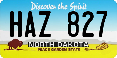 ND license plate HAZ827