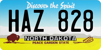 ND license plate HAZ828