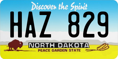 ND license plate HAZ829