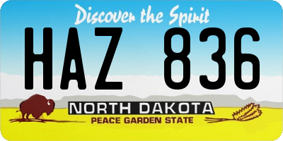 ND license plate HAZ836