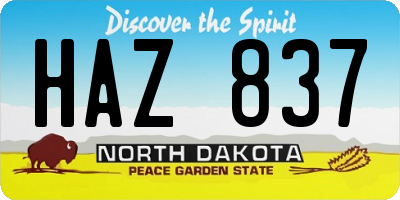 ND license plate HAZ837