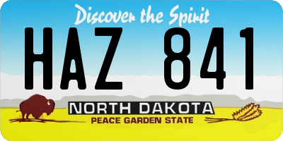 ND license plate HAZ841