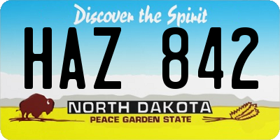 ND license plate HAZ842