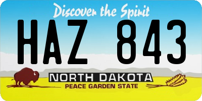 ND license plate HAZ843