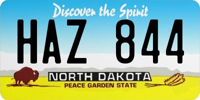 ND license plate HAZ844