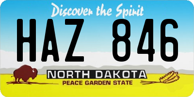 ND license plate HAZ846