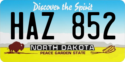 ND license plate HAZ852