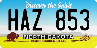 ND license plate HAZ853