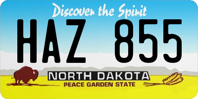 ND license plate HAZ855