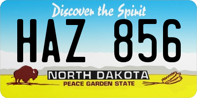 ND license plate HAZ856