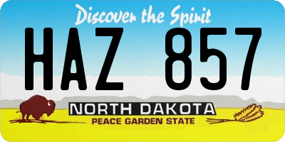ND license plate HAZ857