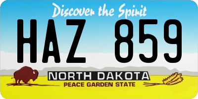 ND license plate HAZ859