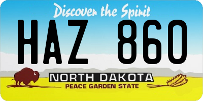 ND license plate HAZ860