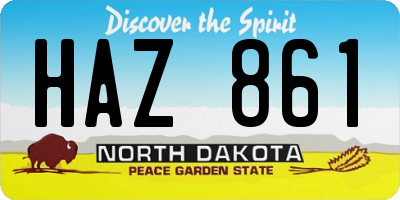 ND license plate HAZ861