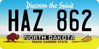 ND license plate HAZ862