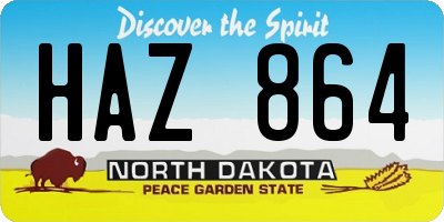 ND license plate HAZ864