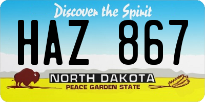 ND license plate HAZ867