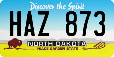 ND license plate HAZ873
