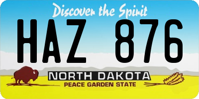 ND license plate HAZ876