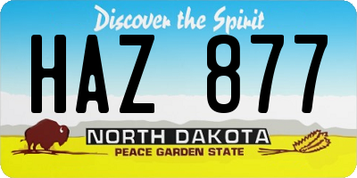 ND license plate HAZ877