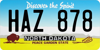 ND license plate HAZ878