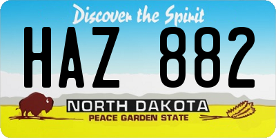 ND license plate HAZ882