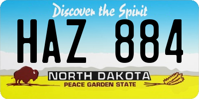 ND license plate HAZ884