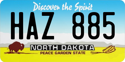 ND license plate HAZ885
