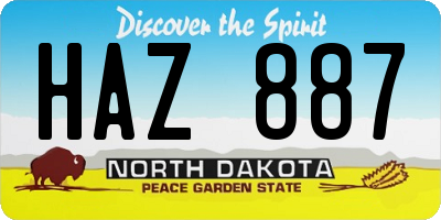 ND license plate HAZ887