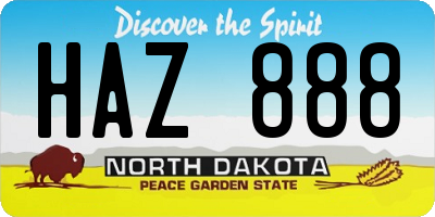 ND license plate HAZ888