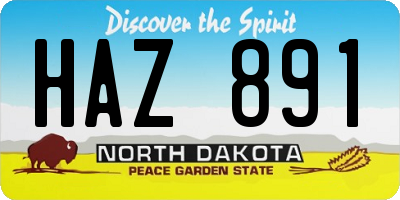 ND license plate HAZ891