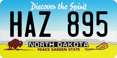 ND license plate HAZ895