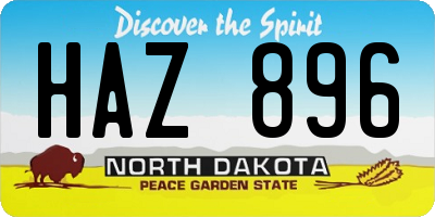ND license plate HAZ896