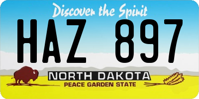 ND license plate HAZ897