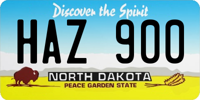 ND license plate HAZ900
