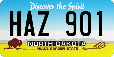 ND license plate HAZ901