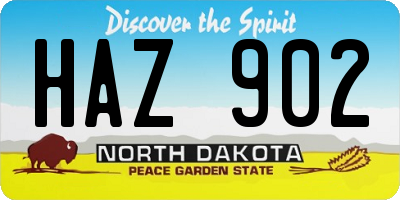 ND license plate HAZ902