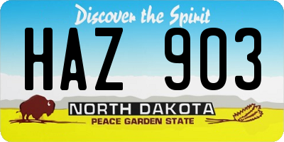 ND license plate HAZ903