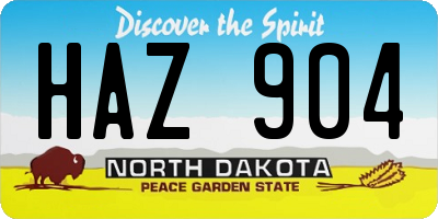 ND license plate HAZ904