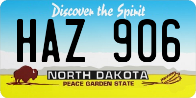 ND license plate HAZ906