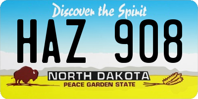 ND license plate HAZ908