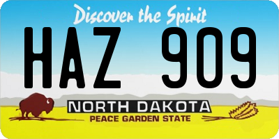 ND license plate HAZ909