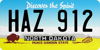 ND license plate HAZ912