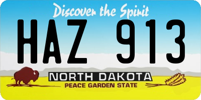 ND license plate HAZ913