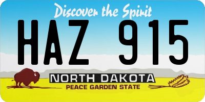 ND license plate HAZ915