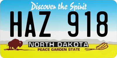 ND license plate HAZ918